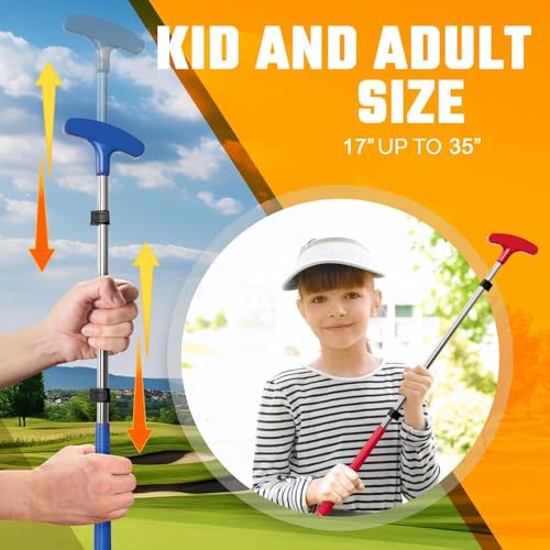 Kids Adjustable Golf Putter for Boys and Girls Ages 2-12 - Blue & Red