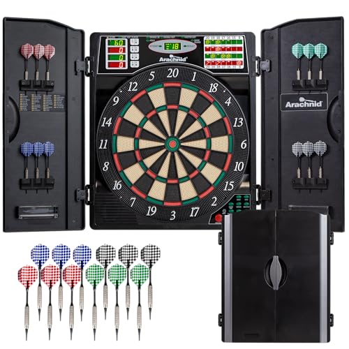 Arachnid Titanium 5400 Dartboard Cabinet - 13.5” Electronic Dart Game with 38 Games & LED Scoring