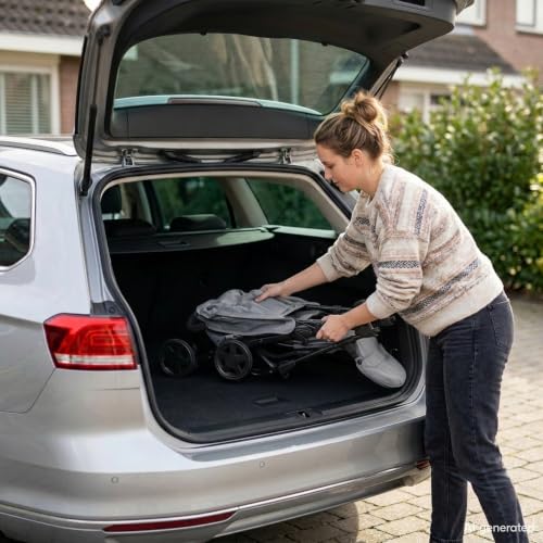 Lightweight Foldable Baby Stroller with Sun Canopy - Charcoal/Stone