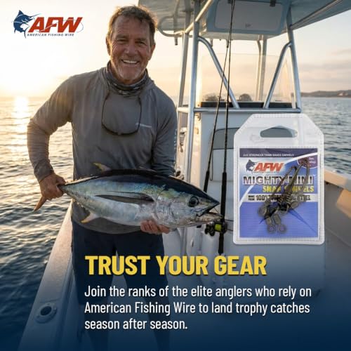 AFW Mighty-Mini Wire Fishing Swivels 4/0 600Lb 50 Pcs - Strong & Corrosion-Resistant