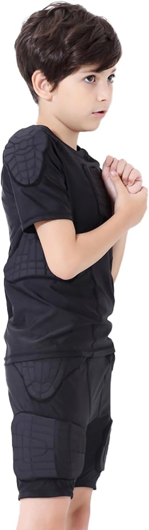 Kids Boys Padded Compression Shirt Chest Protector for Baseball Paintball Football Rid Protector Heart Guard Protective Shirt