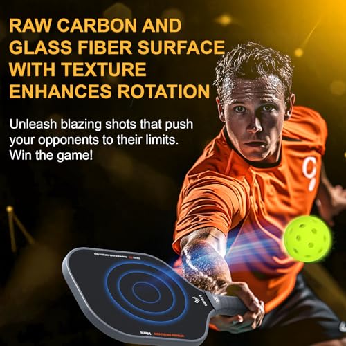 Grey Pickleball Paddles Set of 4 - USAPA Approved Carbon Fiber Surface, Lightweight 14mm PP Honeycomb Core for Beginners