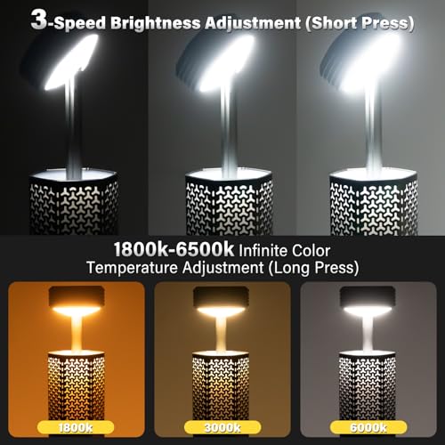 Telescopic Camping Light with Stand – Collapsible Magnetic Tripod Lantern, Gray Variation