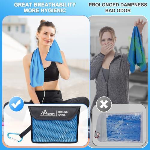 MENOLY 6 Pack Cooling Towels 40x12 Inch Instant Chill Sports Towels with Breathable Carry Bags