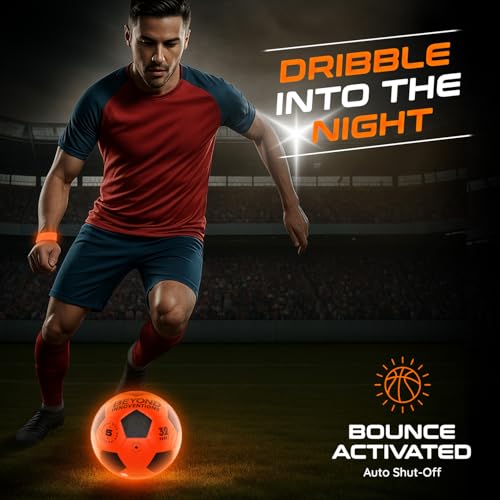 Glow in the Dark Soccer Ball Size 5 - Kids & Teens Outdoor Sports Toy