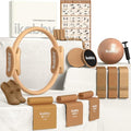 Ikabby Khaki Home Pilates Kit with Weights, Yoga Ball, Resistance Bands & Mat