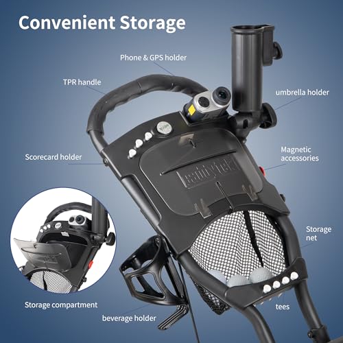 Caddytek Superlite 4 Wheel Golf Push Cart Explorer Dark Grey