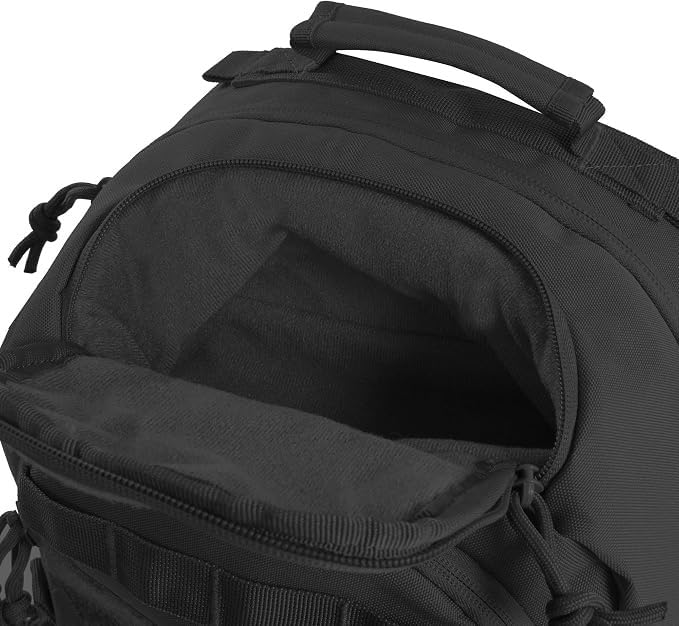 HIGHLAND TACTICAL Foxtrot 38L Large Black Tactical Backpack for Hiking & Travel