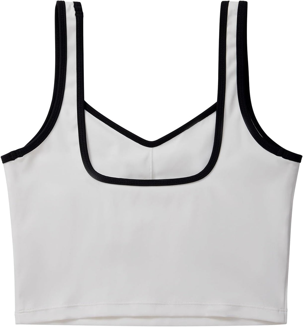 SUUKSESS Sports Bra - Sweetheart Neckline Padded Workout Crop Top for Women | Comfortable Fit