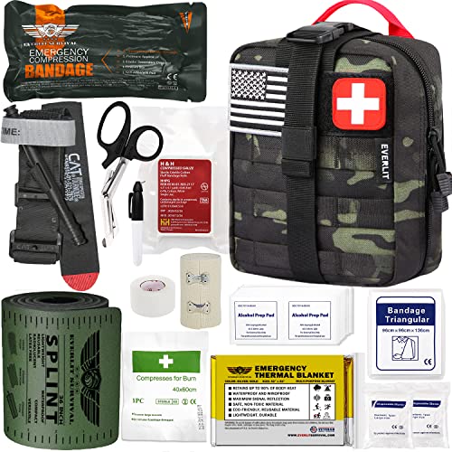 Everlit Black Camo Emergency Trauma Kit with Tourniquet & Splint