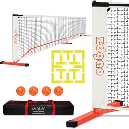 Zdgao Pickleball Net with Court Marking Kit, 4 Pickle Balls, and Carry Bag - Complete Bundle for Easy Setup and Play on Any Surface