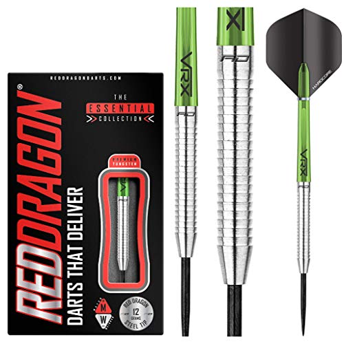 17g Tungsten Darts Set with Flights and Stems - Red Dragon Featherlite 2