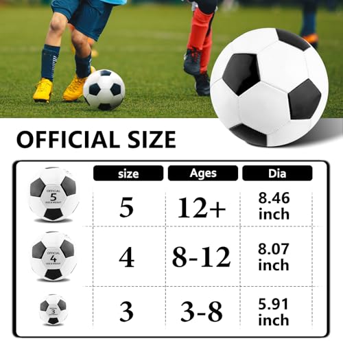 Soccer Ball Size 5 with Pump Bulk Pack - Bright Colors for Kids & Adults