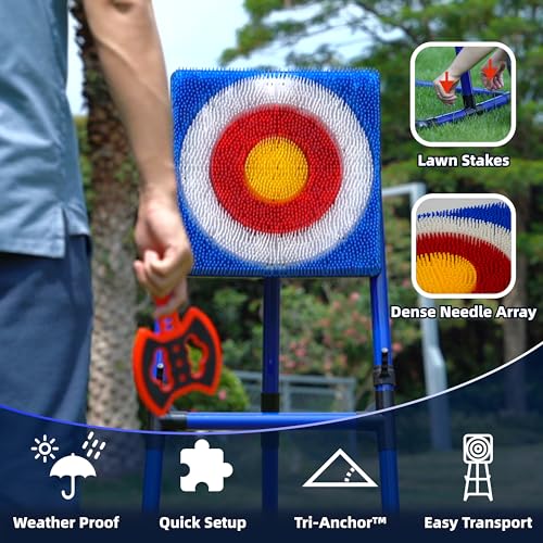 BunnyBoo Axe Throwing Game for Backyard Kids & Adults - Blue