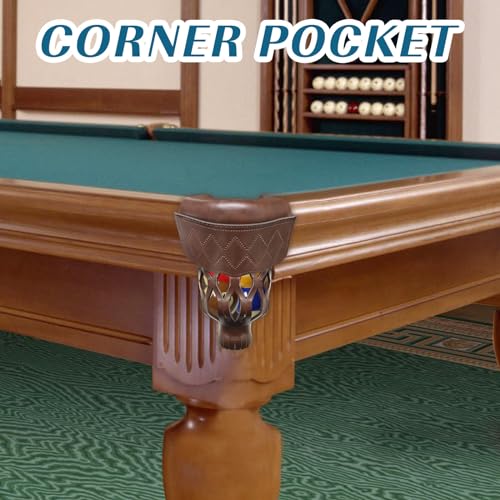 Heavy Duty PU Leather Billiard Pool Table Pockets Set of 6 - Burgundy