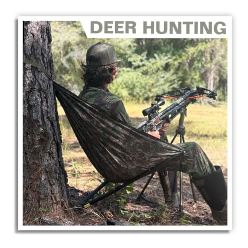 Lightweight Tree Hunting Seat with Adjustable Legs, Camo, and Storage