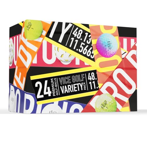 Vice Golf Ball Variety Pack - 24 Premium Golf Balls for Distance & Control