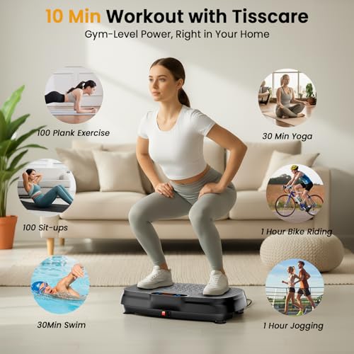 TISSCARE Silver Grey Vibration Plate Exercise Machine for Full-Body Workout & Fat Loss