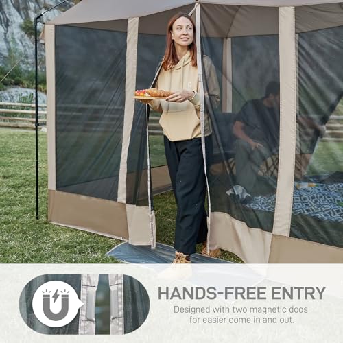 Ever Advanced Magnetic Screen House Tent 11x9ft with Sun Protection - Brown