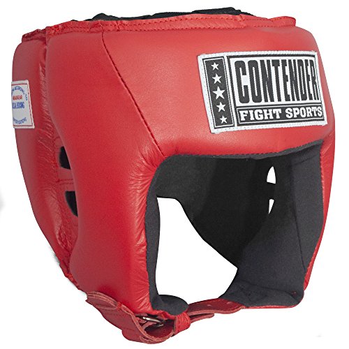 Small Black Boxing Headgear - Contender Fight Sports Competition Headgear without Cheeks, USA Approved