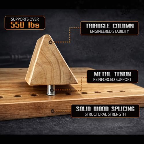 Adjustable Wooden Incline Board for Weightlifting & Calf Stretches - Heavy Duty 16 Levels