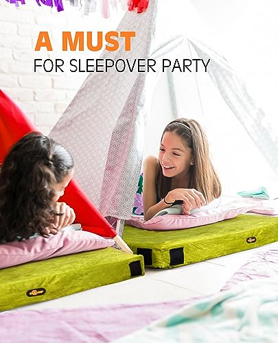 Gaialoop Memory Foam Camping Mattress - Avocado Green, Single 75x30x3 Inches