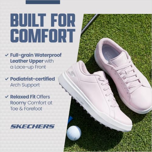 Skechers Women's Drive 6 Arch Fit Golf Shoes - Pink, Waterproof, Spikeless