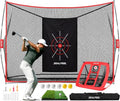 Golf Practice Net 10x7 ft with Chipping Net & Accessories for Backyard Training