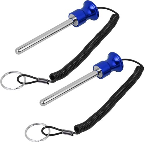 GBSCLOVER Drop Set Pins Gym with Pull Rope, Stable Weight Stack Pin, Practical Gym Pin Easy to Install, Replacement for Strength Training Equipment, Rod Length 4in Diameter 0.4in (2, Blue)