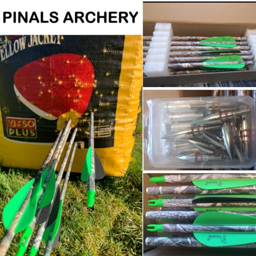 Carbon Hunting Arrows 28-30 Inch Spines for Recurve and Compound Bows - Pack of 12