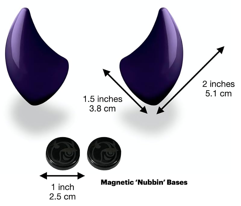 Purple Magnetic Devil Horns for Helmet - Interchangeable Motorcycle & Bike Accessories