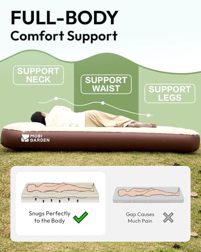 King Air Mattress with Built-in Pump - Japanese Khaki, Compact King Size