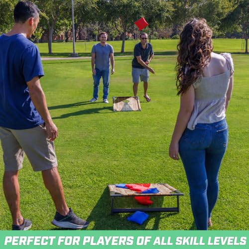 Rustic GoSports Portable Cornhole Set with Carry Case - Outdoor Lawn Bean Bag Toss Game