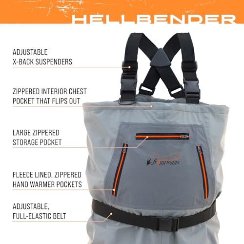 Frog Toggs Hellbender Waterproof Chest Waders - Stockingfoot, Slate Gray, Large