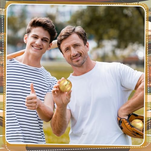 Gold Autograph Baseballs Set of 2 - 9 Inch Blank Signed Baseballs for Collecting and Practice