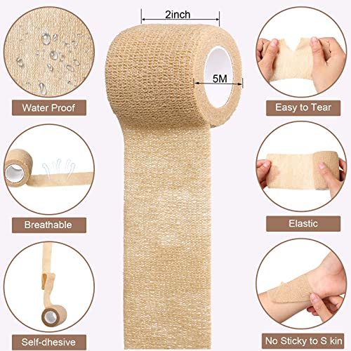Self-Adhesive Bandage Wrap 96 Pack - Nude, 2 Inch x 5 Yards