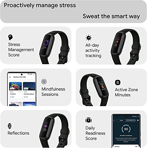 Fitness Activity Tracker with Heart Rate Sleep & Stress Monitoring - Includes 3 Watch Bands & Accessories