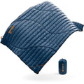 ZOOOBELIVES Dark Blue Down Camping Blanket 650 Fill Power Packable 79x54in