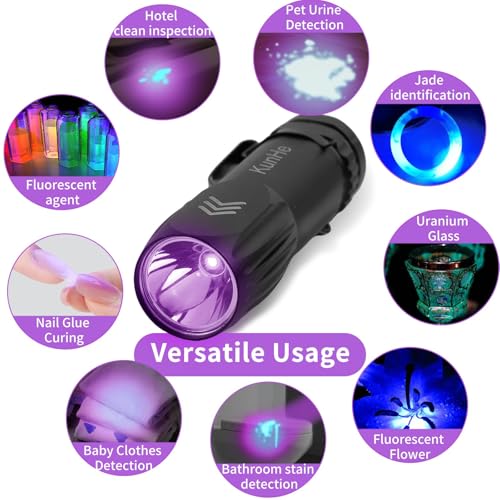 KunHe 40 Pack Mini UV 395nm Flashlights Rechargeable for Stain Detection & Cleaning
