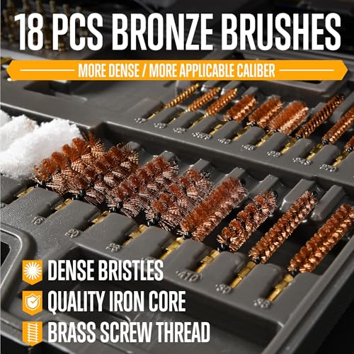 GLORYFIRE 58PCS Elite Universal Gun Cleaning Kit with Reinforced Rods