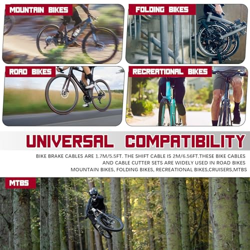 87Pcs Bicycle Brake & Shift Cable Kit with Stainless Steel Cutter and Accessories