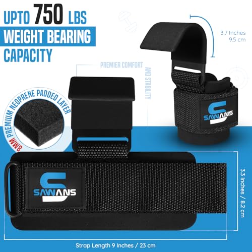 Heavy Duty Weight Lifting Hooks and Straps Support for Gym Workout