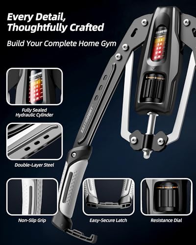 Grey Adjustable Hydraulic Arm Exerciser for Upper Body Strength & Rehabilitation