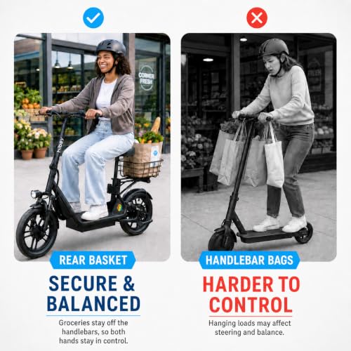 Green Hiboy Q2/U2 Electric Scooter with Seat for Adults - 22 Mile Range