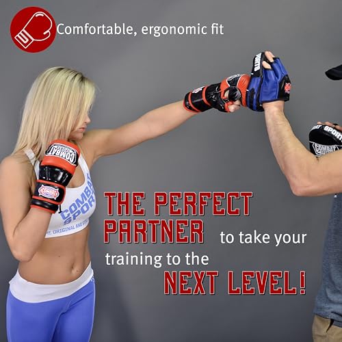 Red Large MMA Training Gloves for Boxing & Sparring - Combat Sports Max Strike