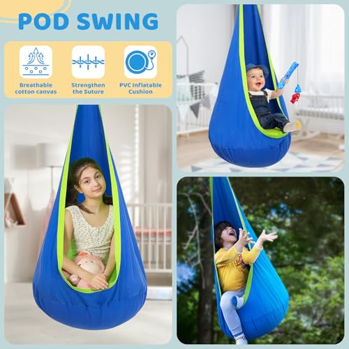 G TALECO GEAR Sensory Swing with Stand - Kids Autism & ADHD, Blue
