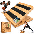 Adjustable Wooden Incline Board for Weightlifting & Calf Stretches - Heavy Duty 16 Levels