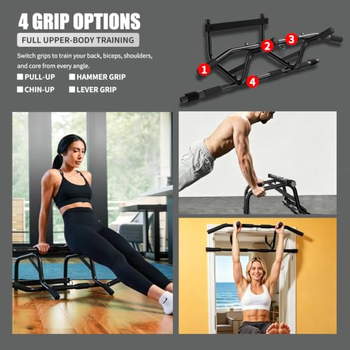 Adjustable Doorway Pull Up Bar for Upper Body Workout - Supports 250 lbs