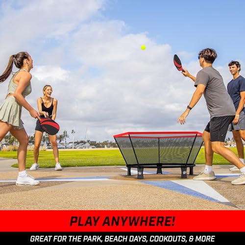 Pickleball Set with Quiet Net - Classic Edition for Lawn & Beach Play