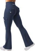 YEOREO CoreFlex Women's High-Waisted Flare Leggings - Hidden Pockets & No Front Seam, Ideal for Gym & Yoga